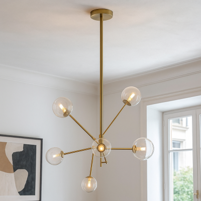 Design pendler lampe guld, Kaily