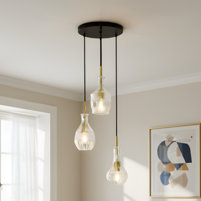 Design pendler lampe gennemsigtig, Danny