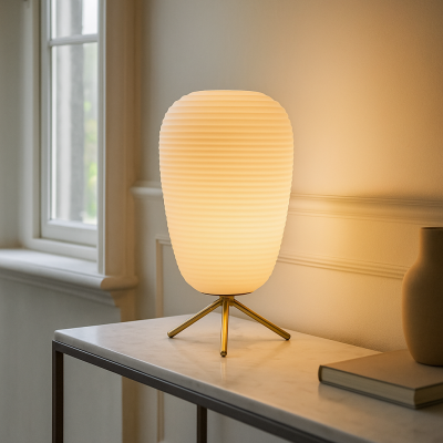 Modern bordlampe hvid, Davide, med brytare
