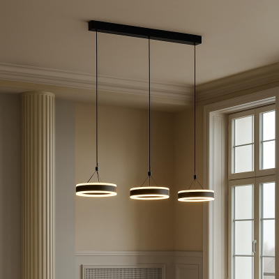 Design pendler lampe sort, Lava, 55W, 3000K LED, 3 trins lysdæmper