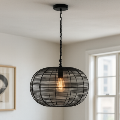Industri pendler lampe sort, Phebe