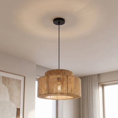 Japandi pendler lampe brun, Selena