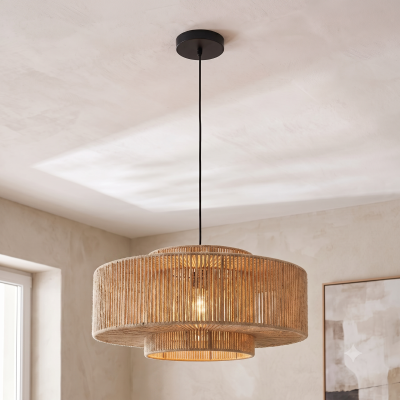 Japandi pendler lampe brun, Selena