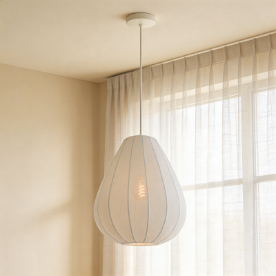 Modern pendler lampe beige, Deborah