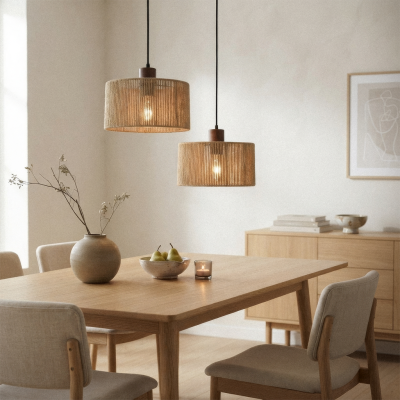 Japandi pendel lampe brun, Selena