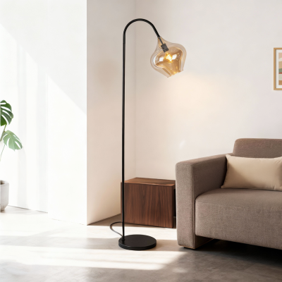 Design gulv lampe rav, Sophia, med brytare