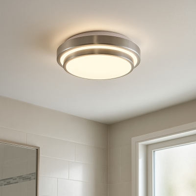 Modern loftlampe badeværelse nikkel, Jaro, 12W, 3000K LED, IP44