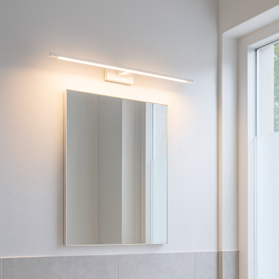 Modern spejllampe hvid, Steffy, 8W, 3000K LED, IP44