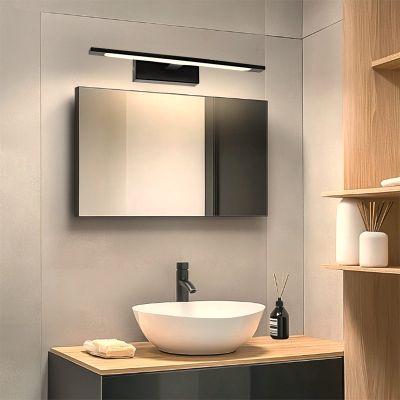 Modern spejllampe sort, Steffy, 6W, 3000K LED, IP44