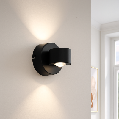 Modern up down væglampe sort, Izzet, 6W, 3000K LED