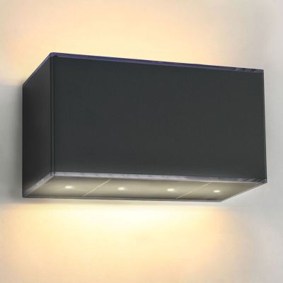 Sort udendørs væglampe solcelle plast, Sunaina, 1W, 3000K LED, IP65