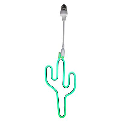 Plast lyskæde lampe grøn, Cactus, IP44