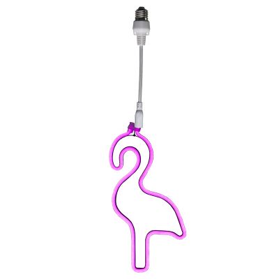 Plast lyskæde lampe lyserød, Flamingo, IP44