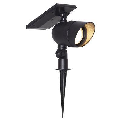 Aluminium solcellelampe på spyd sort, Ancilla, 0,064W, 3000K LED, IP44