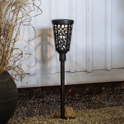 Plast solcellelampe på spyd sort, Amresh, 0,03W, 3000K LED, IP44