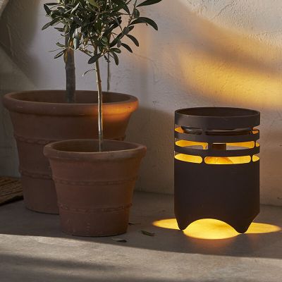 Plast udendørs bordlampe brun, Aidan, 0,3W, 3000K LED, IP44