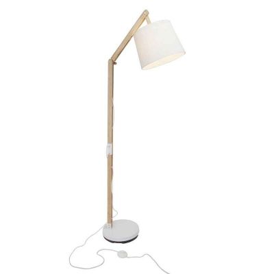 Træ gulv lampe brun, Julia, med brytare