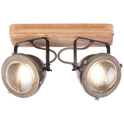 Træ loftlampe brun, Elena