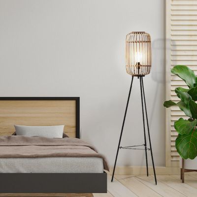 Industri gulv lampe brun, Brain, med brytare