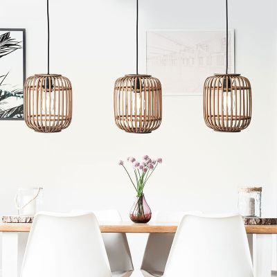 Træ pendler lampe brun, Brain