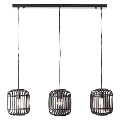 Træ pendler lampe sort, Brain