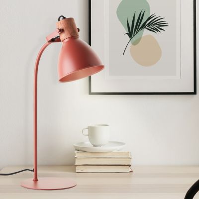 Rustik bordlampe rød, Thalina, med brytare