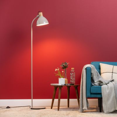 Rustik gulv lampe taupe, Thalina, med brytare