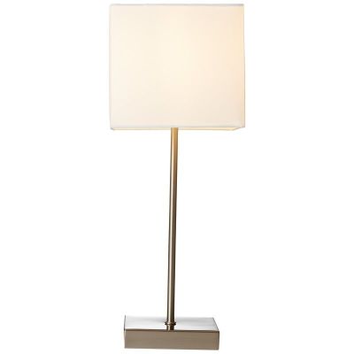 Stof bordlampe krom, Marinda, med brytare