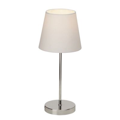 Stof bordlampe hvid, Neyomi, med brytare