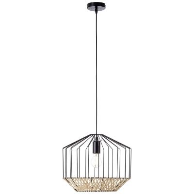 Træ pendler lampe sort, Luisa