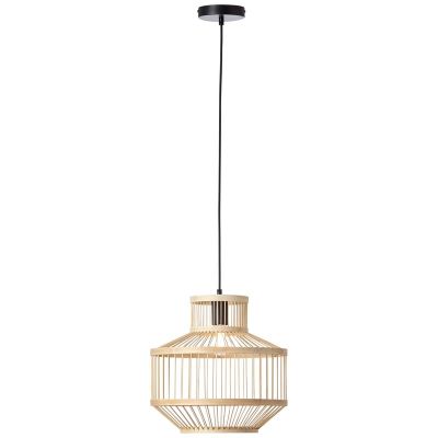 Træ pendler lampe sort, Luit