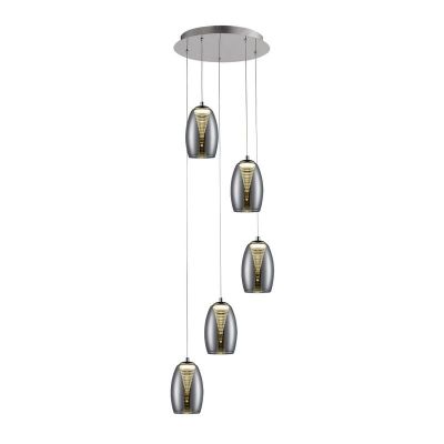 Modern pendel lampe spisebord krom, Aliyah, 5W, 3000K LED