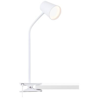 Plast klemmelampe hvid, Musab, 7W, 3000K LED, 3 trins lysdæmper