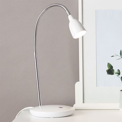 Plast skrivebordslampe hvid, Kit, 3W, 3000K LED, med brytare