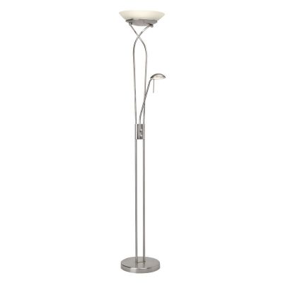 Modern læselampe gulv krom, Joann, 18W, 3000K LED, med brytare