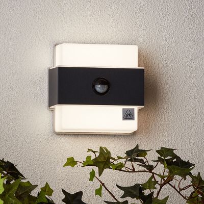 Modern udendørs væglampe med bevægelsessensor antracit, Birol, 7,5W, 4000K LED, IP44