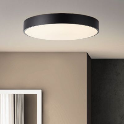 Modern plafond sort, Asude, 60W, varm til kold hvid justerbar LED, med fjärrkontroll