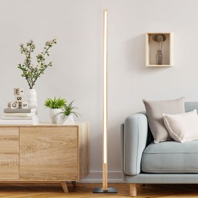 Rustik læselampe gulv brun, Renuka, 12W, 3000K LED, med brytare