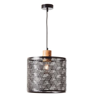 Træ pendler lampe sort, Sherona
