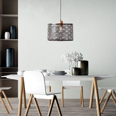 Træ pendel lampe spisebord sort, Sherona