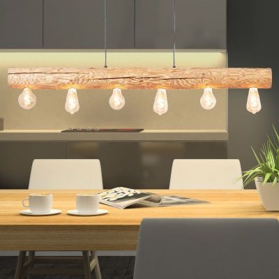 Træ pendler lampe brun, Sibren