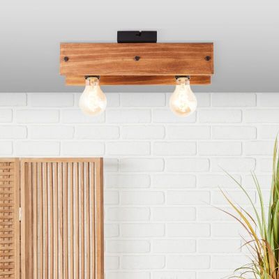 Træ loftlampe brun, Rasha