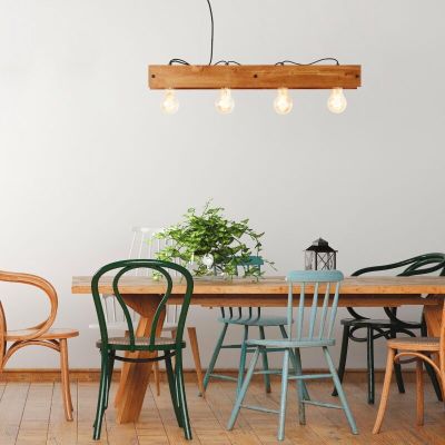 Træ pendler lampe brun, Rasha