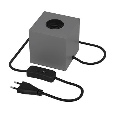 Grå bordlampe uden skærm modern, Loana, med brytare