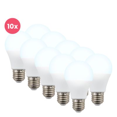 10-pak Lagiba E27 LED pære Bradley, A60, 7W, 6500K