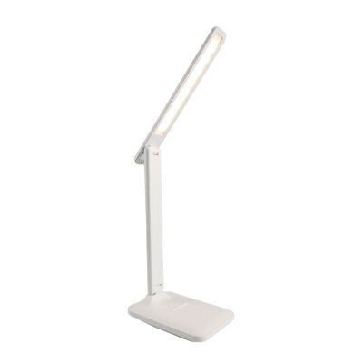 Hvid modern skrivebordslampe plast, Danila, 5W, justerbar lysfarve LED, med beröringsdimmer