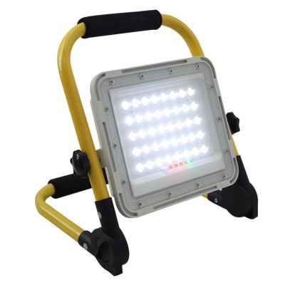 Gul genopladeligt arbejdslygte aluminium, Hilmi, 60W, 6500K LED, IP44, med brytare