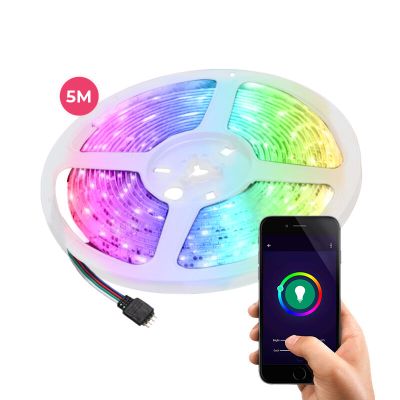 5 meter smart WiFi LED strip, 15w, RGB (alle farver)