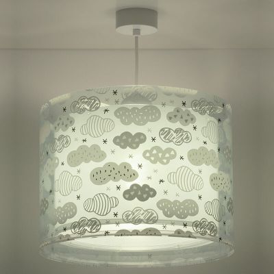 Grøn pendel til børneværelset plast, Clouds