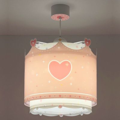 Lyserød pendel til børneværelset plast, Queen